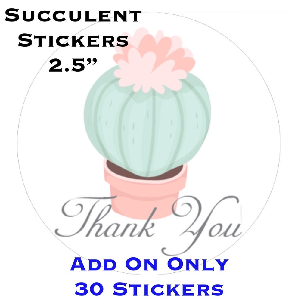 60 2.5” Succulent Stickers Add On Only CLEARANCE - Picture 4 of 6